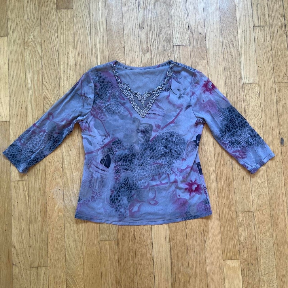 Y2K leopard print blouse, One Size